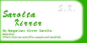 sarolta kirrer business card